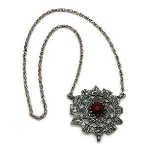 RARE Vintage 70s Signed Mark Heister Zodiac Calendar Necklace Astrology So Cool!